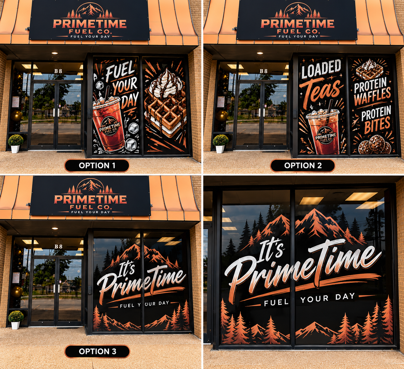 PrimeTime Fuel Co. storefront design